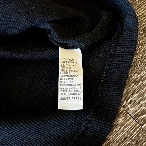 EUC James Perse Thermal Long Sleeve Maxi Dress Black Cotton Scoop Neck Rib Knit - Picture 13 of 16